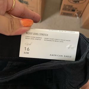 American Eagle Curvy Hi Rise shorts Black 16